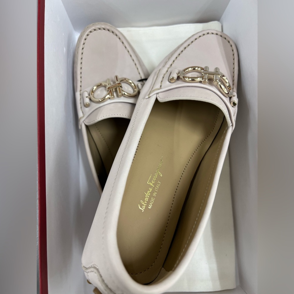 Cream Ferragamo Loafers -NEW